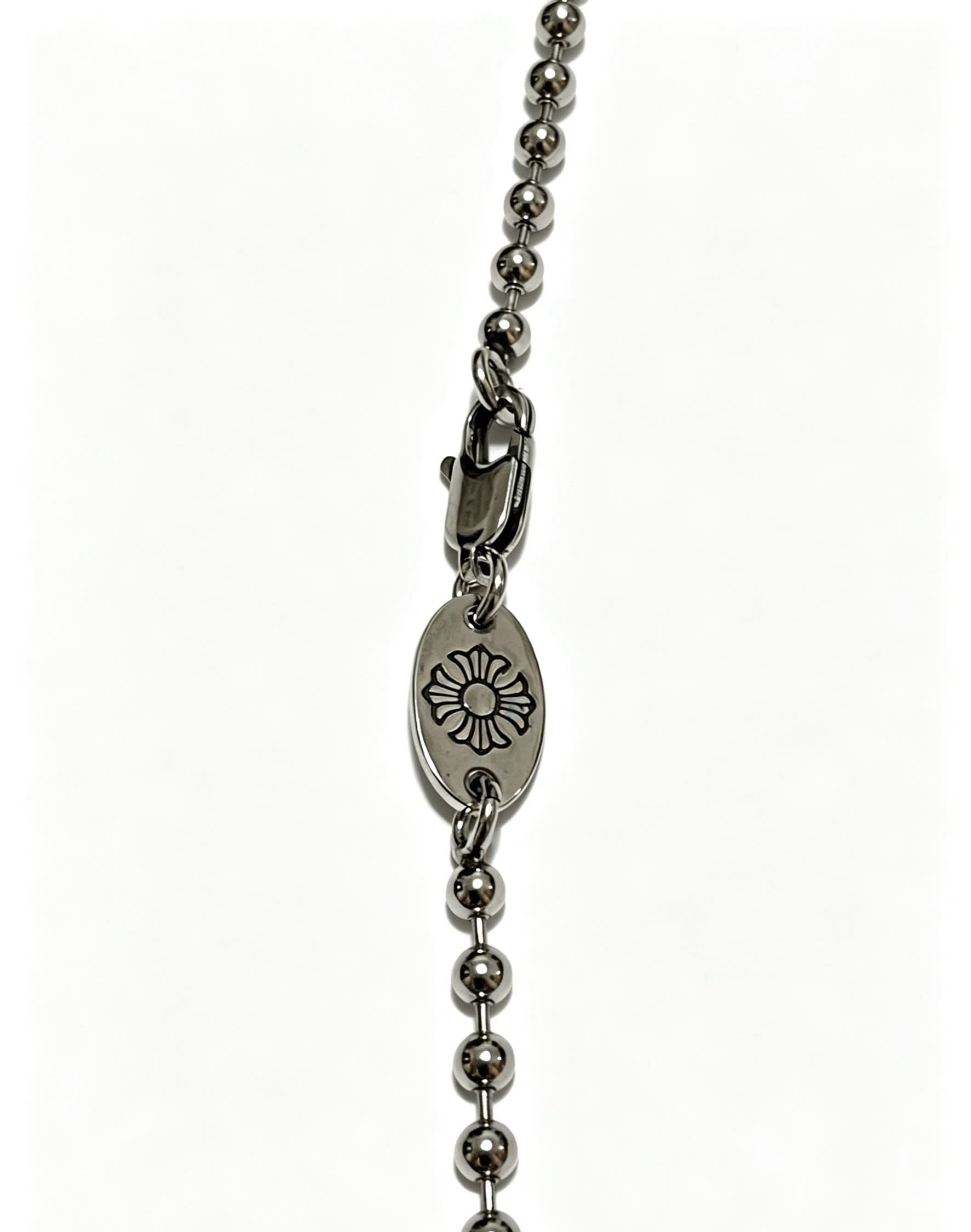 Chrome Hearts Beaded Necklace with Star and Square Charms